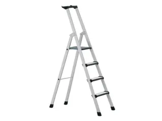 trapladder,eenzijdig,4treden,m. bekleding,stand H 0,75m,balk L 1,52m - 2