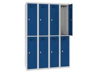 Dubbeldekse lockerkast,HxBxD 1800x1200x500mm,4x2vak.,draaigrendel - 1