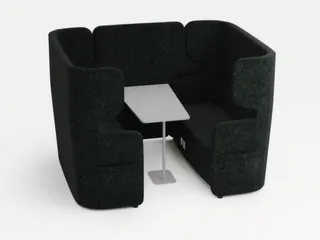Zitgroep,2Banken,Tafel,4-Zits,Geluidabsorberend,Stof Antraciet - 1