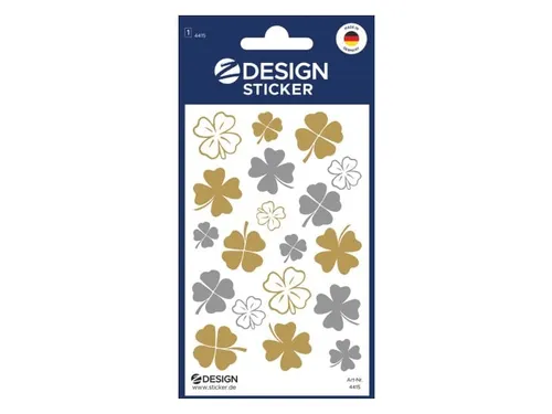 Foliesticker Z-design Gouden/ zilveren klavertjes vier, pakje à 1 vel