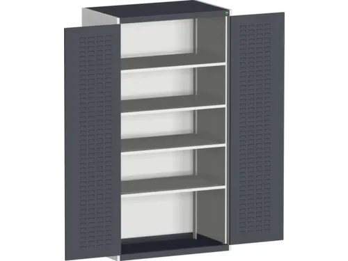 kast met sleufplaat,HxBxD 2000x1050x650mm,4xStalen bodem