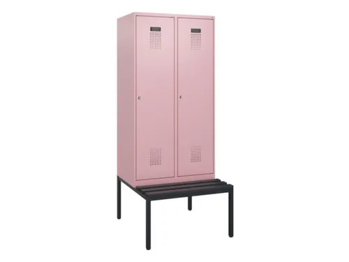 locker met bank,HxBxD 1950x800x815mm,2vak,vak B 400mm,cilinderslot