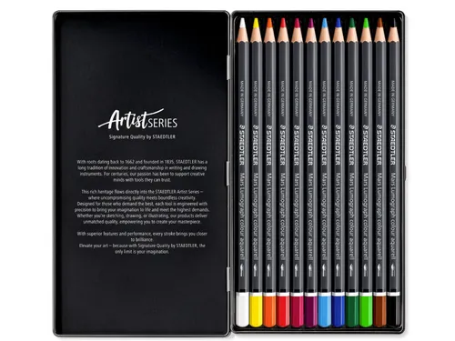 Aquarelpotlood Staedtler Mars Lumograph 12 kleuren