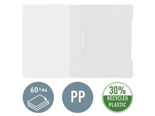 Snelhechter Leitz 4191 standaard A4 wit 30% gerecycled plastic