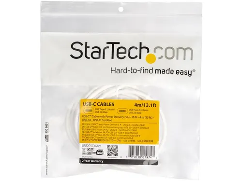 Usb-c Naar Usb-c Kabel 4 Meter Usb 2.0 Wit