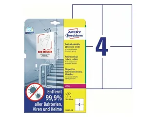 Bedrukbaar antimicrobiëel etiket Zweckform 105x148mm, wit 40 etikette - 2