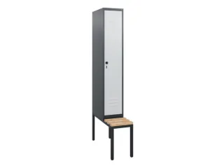 locker met bank,HxBxD 1950x300x815mm,1vak,vak B 300mm,draaigrendel - 1