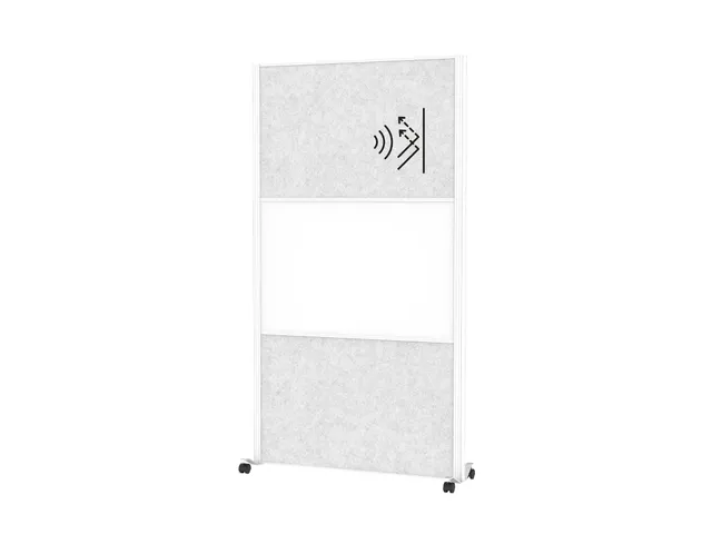 MAULconnecto Scheidingswand 2x lichtgrijs 1x Whiteboard Mobiel Wit