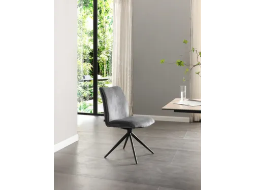 Bezoekersstoel,Stervoetonderstel Ronde Buis Zwart,Zitting Stof Slate