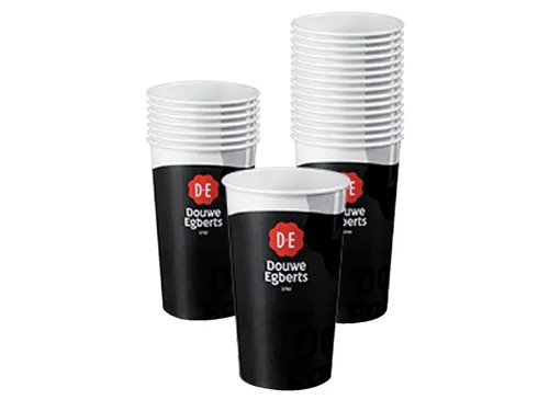 Beker karton Douwe Egberts 180ml zwart 100 stuks