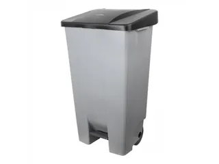 Denox Pedaalafvalbak Verrijdbaar 120 Liter Grijs - 1