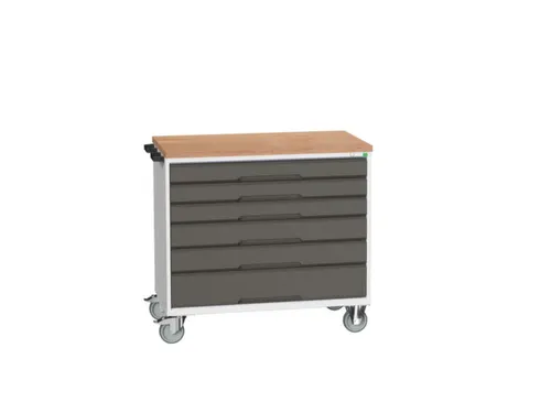 gereedschapswagen 980x1050x600mm multiplexblad 6 laden RAL7035+RAL7016