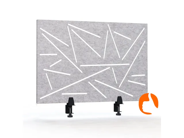 Akoestisch Bureaupaneel met patroon uitsnede 60x75cm Lichtgrijs