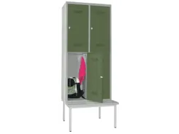 banklocker,dubbeldeks,HxBxD 2150x800x800mm,RAL7035,front RAL6011
