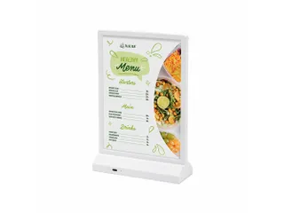 Verlichte Tafelstandaard T-Stand LED Dubbelzijdig A5 Wit - 1