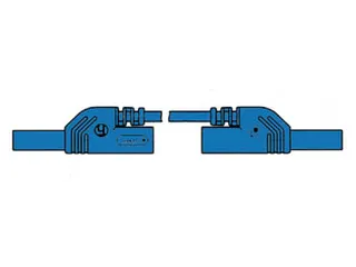 Spuitgegoten meetsnoer met contactbeveiliging 4mm 25cm blauw - 1