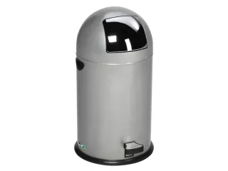 Push & Kick Afvalbak Staalplaat 33 Liter 690x375mm Met Pedaal Zilver - 1