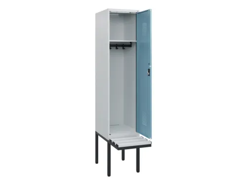 locker met bank,HxBxD 1950x400x815mm,1vak,vak B 400mm,cilinderslot