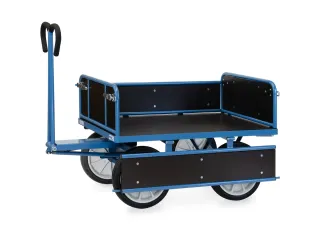 Handtrekwagens 6454v 1000kg 1200x800mm Houten Wanden Massief Rubber - 2