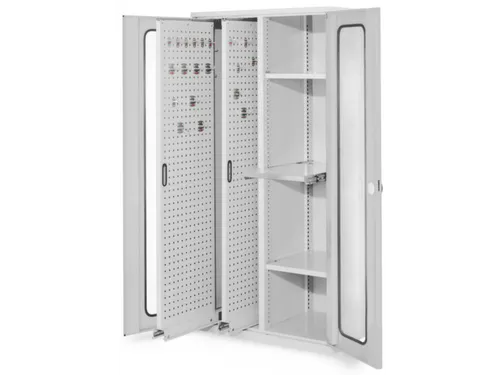 verticale kast,HxBxD 1950x1000x600mm,vensterdeur,RAL5010