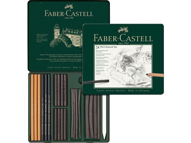 houtskoolset Faber-Castell Pitt Monochrome 24-delig | FaberCastellShop.nl
