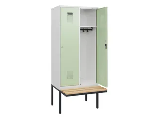 locker met bank,HxBxD 1950x800x815mm,2vak,vak B 400mm,cilinderslot - 1