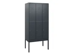 dubbeldekse locker,HxBxD 1950x900x500mm,3x2vak.,vak B 300mm,cil.-slot