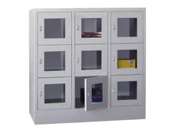 lockerkast,HxBxD 1518x1200x500mm,3x4vakken,RAL7035,front RAL7035