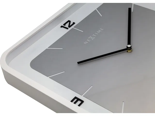 Wandklok NeXtime Square Wall 40x40x4cm wit cijfers