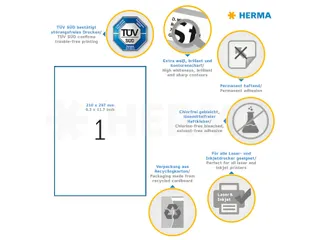 HERMA 5065 Premium etiketten A4 210x297mm Wit 25 stuks - 3