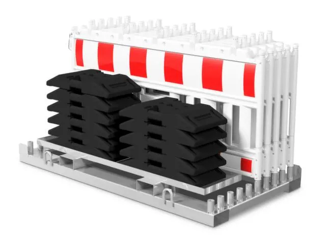 kit de barrières 10 éléments de barrière 11embases HxL 1250x2250mm