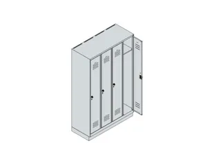 locker,HxBxD 1950x1200x500mm,4vak,vak B 300mm,cil.-slot,sokkel - 3