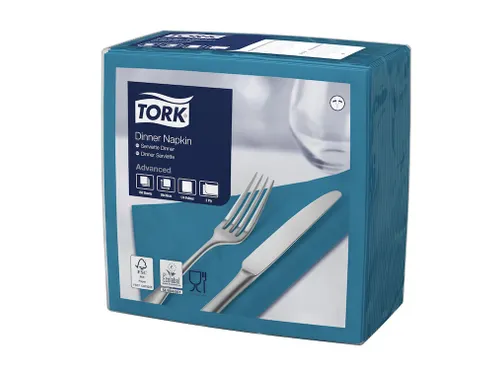 Tork 477906 Dinnerservet Advanced Blauwgroen 39x39cm