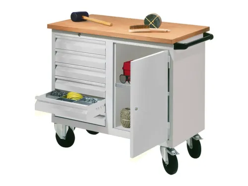 Werkplaatswagen 6 Laden 400kg Staalplaat Ral7035 Front Ral7035