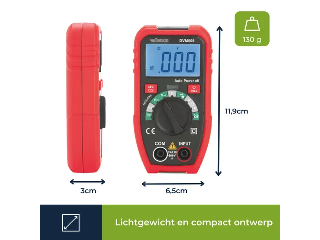 Kleine Robuuste Digitale Multimeter - CAT III - 600 V - 7 Functies