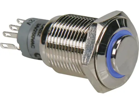 Hoge Ronde Metalen Schakelaar Spdt 1NO 1NC - Blauwe Ring