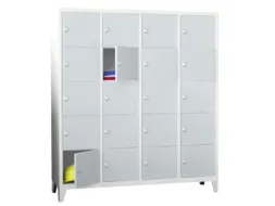 lockerkast,HxBxD 1850x1600x500mm,4x5vakken,RAL7035,front RAL7016