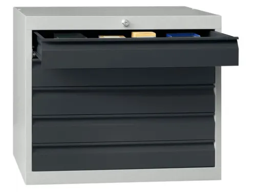 ladekast 600x500x600mm 5laden cilinderslot RAL7035 front RAL7016