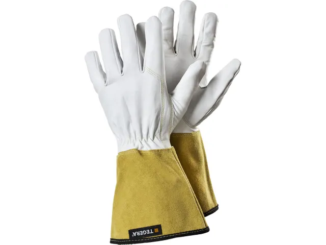 Tegera 126A lashandschoenen wit/geel maat 11, per 12 paar