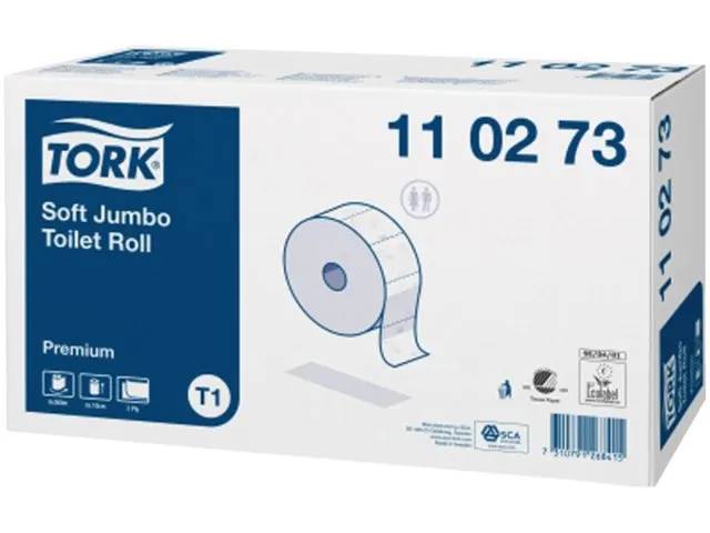 Toiletpapier Tork T1 Jumbo 2-laags Wit Premium 110273