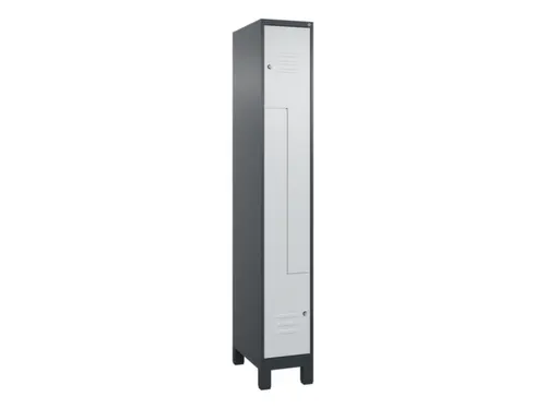 Z-garderobekast,HxBxD 1950x300x500mm,vak B 150/300mm,cil.-slot,voeten