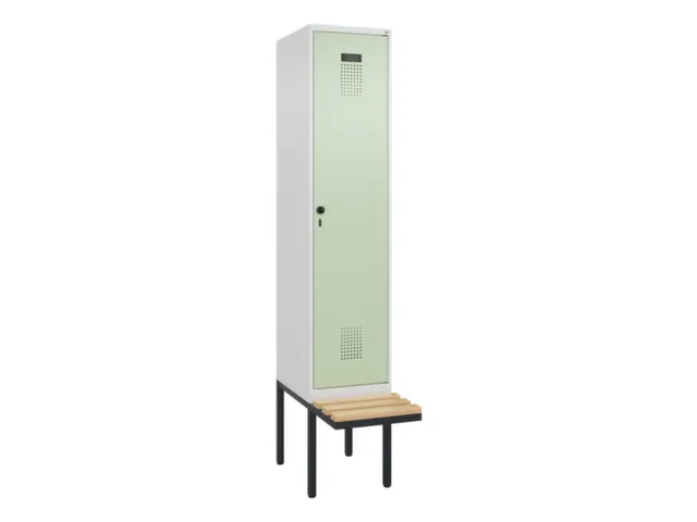 locker met bank,voor scheiding van kleding,HxBxD 2120x400x815mm,1vak