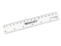 liniaal Westcott 15cm kunststof cm/inch verdeling