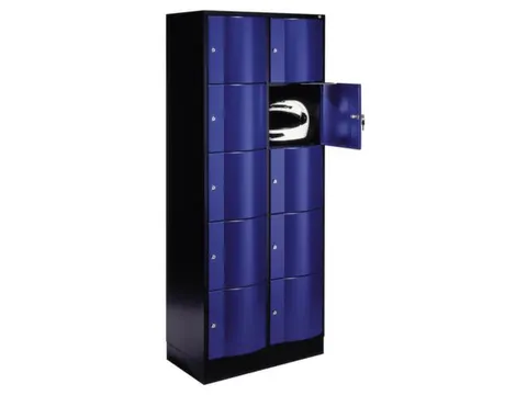 lockerkast,HxBxD 1950x770x640mm,2x5vakken,romp RAL7035,front RAL5010