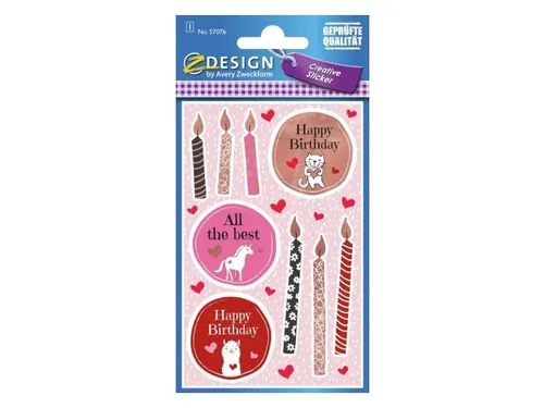 Papieretiket Z-design Creative pakje a 1 vel birthday