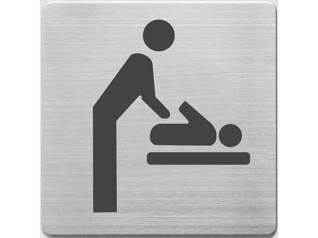 pictogram Alco RVS 90x90x1mm - WC baby ruimte - | AanAfwezigheidsbord.nl