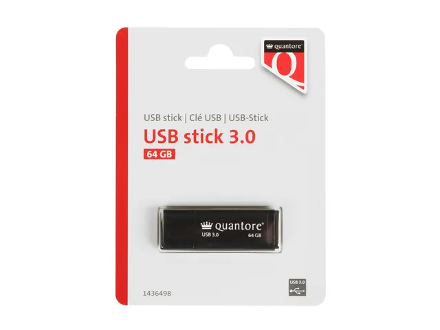 Quantore USB-stick 3.0 64GB Zwart