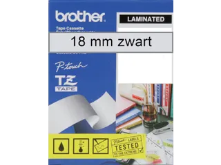 Labeltape Brother P-touch TZe-141 standaard 18mm zwart op transparant - 3