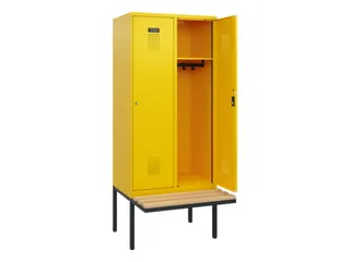 locker met bank,HxBxD 1950x800x815mm,2vak,vak B 400mm,cilinderslot - 1