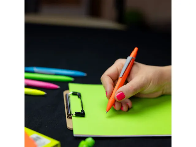 Stylo à bille Schneider Reco orange néon/couleur écriture bleue